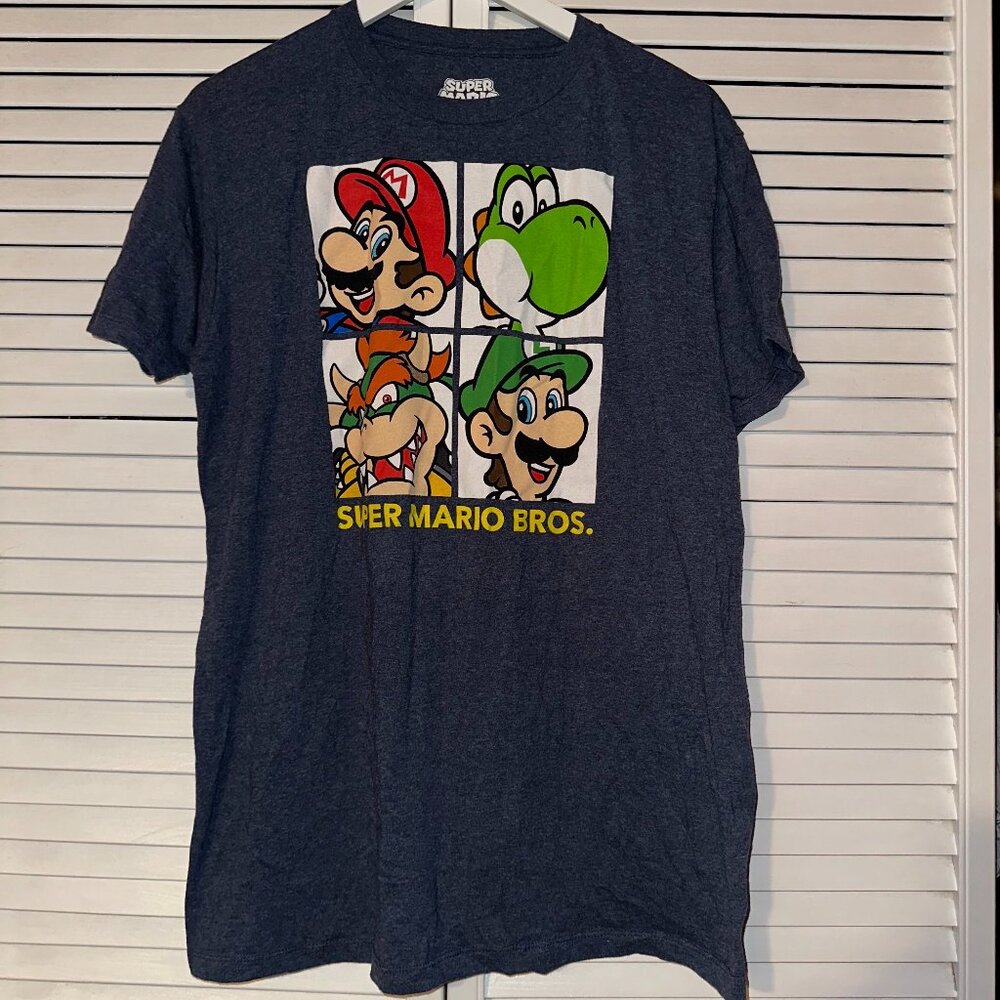 Super Mario Bros. Blue Graphic T-Shirt